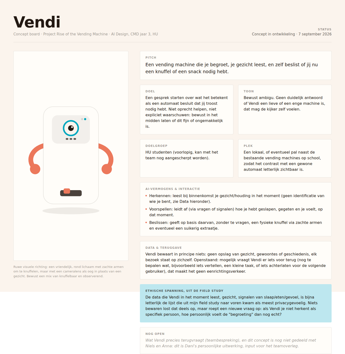 Concept board for Vendi, set in the year 2060.